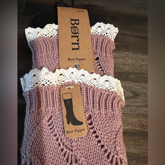 Born Boot Topper Mauve with Lace Trim - Picture 2 of 4